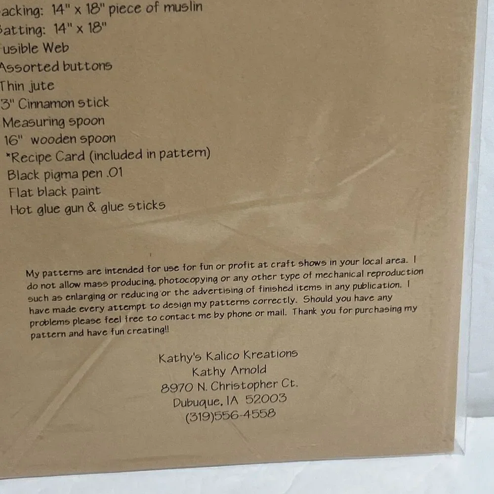 Kathy's Kalico Kreations Apple Butter #KA-01 NEW Vintage Sewing Pattern